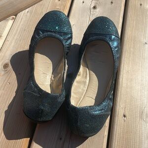 Saks Fifth Avenue leather stretch ballet flats